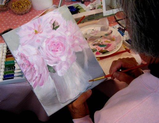 Peony painting workshop.