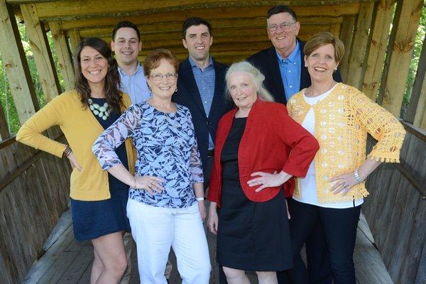 Welcome to Oberg Insurance & Real Estate! Meet our team. Bailey Damon, Ben Chaine, Joan Leland, James Oberg, Cindy Gorman, Pete Oberg & Judy