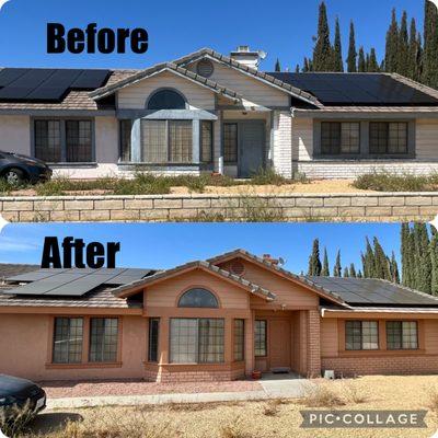 Before and after of a clients house.