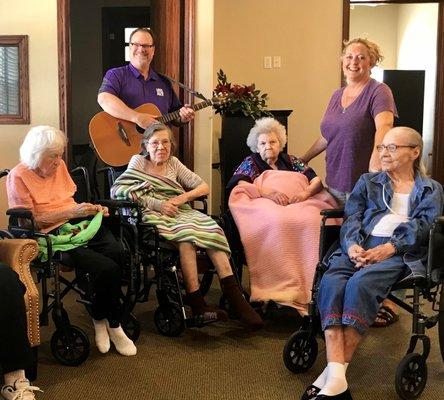 Singing with our friend at BeeHive - Old Town