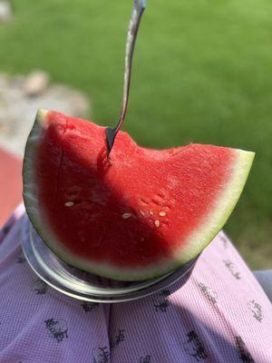 A well treated lawn! And breakfast as I bask in the glo of a beautiful lawn!