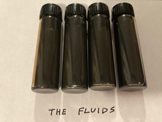 Sample fluids taken from the car