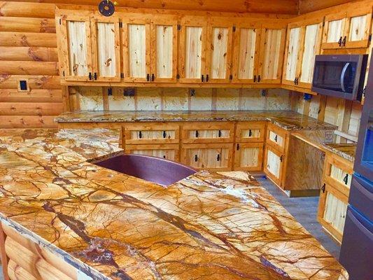 Marble countertop farm sink cabinets flooring