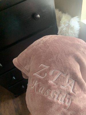 Embroidered Sorority Blanket