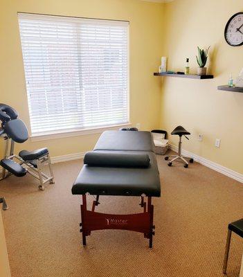 Massage room where you will see Jamie our licensed massage therapist