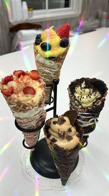 Cheesecake waffle cones