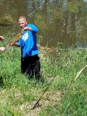 I was walking the trail and this guy pulled this out of the river