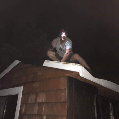 Flushing out a Raccoon from this attic