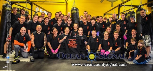 Group shot of fundraiser I attended with friends at CKO for a young girl with Leukemia.