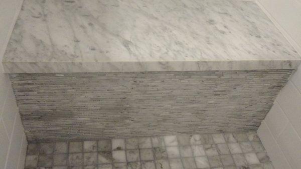 Carrara Marble shower seat