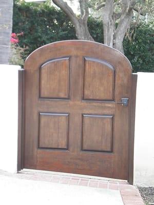 Beautiful honduran mahogany gate in Del Mar.