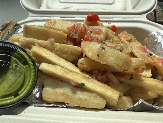 Yuca Frita with side of Aji Crillo