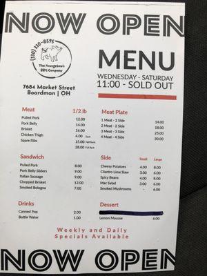 YO BBQ Menu