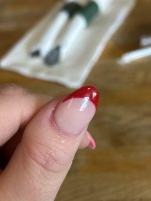 Leftover nail color around edges