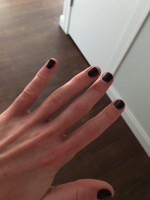 A week after a regular manicure and no chipping in site! Amazing!