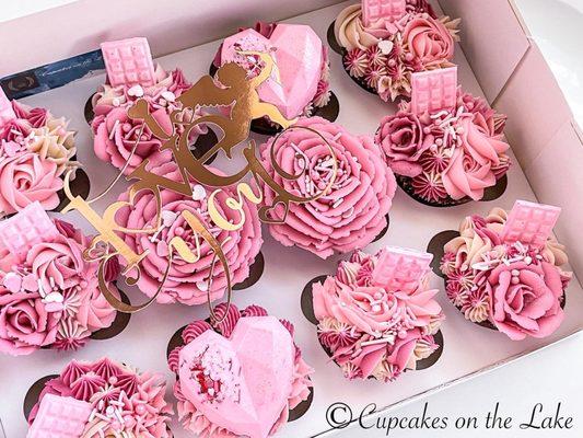 Pretty in Pink cupcakes ( one dozen )