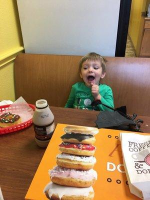 Happy boy with his donut!