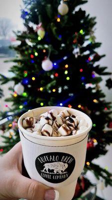 Kids Hot Chocolate with Marshmallows and Chocolate Drizzle