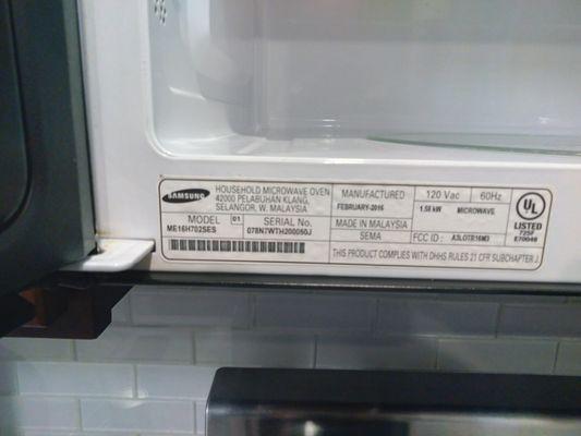 Samsung microwave new board