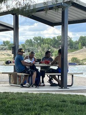 Nice park but these four men take photos of women and girls in bathing suits. Watch out !