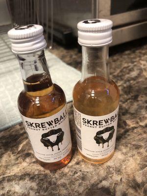 Left side = Screwball   Right Side = Generic PB whiskey bottled in a screwball bottle?