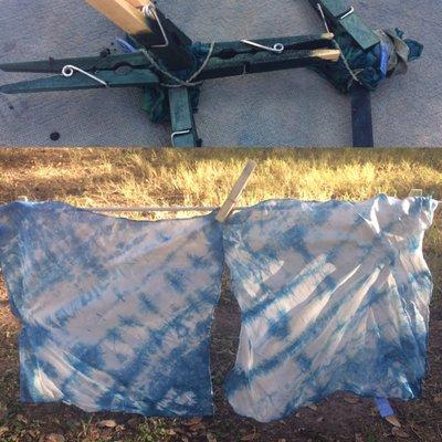 Before and after natural tie dye!