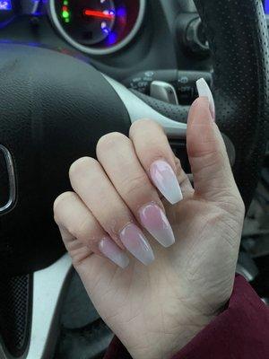 Pink and white ombré