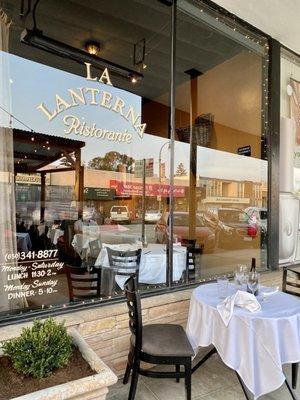 Front window and outdoor table