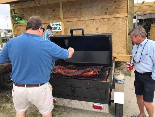 Owner and friend for cook out