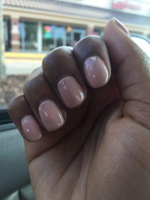 Gel nail color 403! Perfect nude for chocolate ladies!