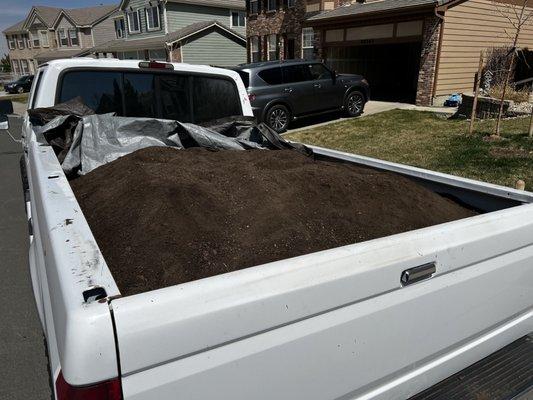 Not a bad size load, the loader operator did a great job!  Not burying my toolbox.  Supper easy to get!