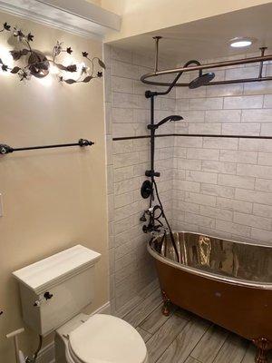 Installed shower rods.