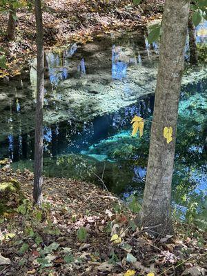 Very blue water from natural spring