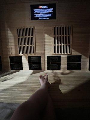 Inside ISO sauna