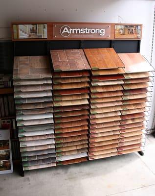 Armstrong Laminate Flooring Samples in the Showroom