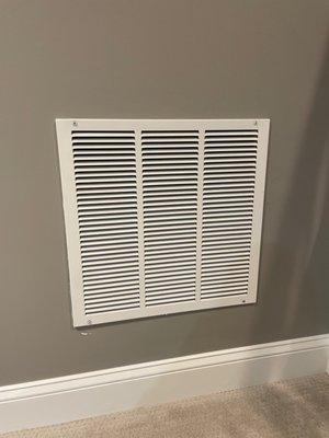 Return vent after the cleaning.