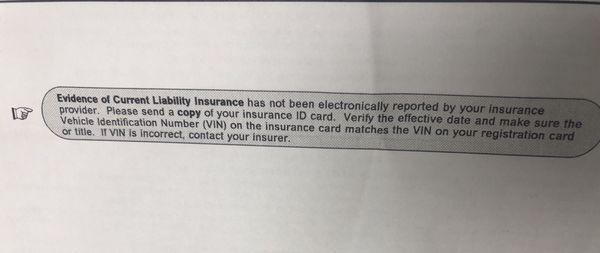 Send copies of the policy  direct  I always got the same response from DMV