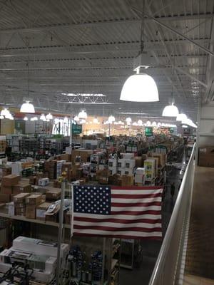 View from above, inside the store Menards!