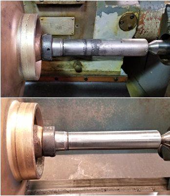 Repaired stainless pump shaft