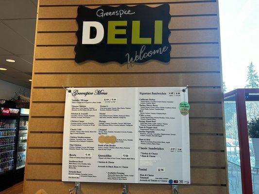 Greenspice Deli Menu