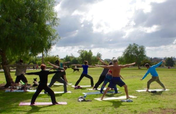 Yoga and music at Balboa Park