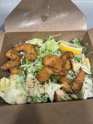 Lemmon Pepper Fried Shrimp Cesar Salad- 5 stars from me!