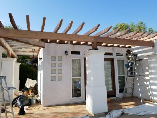 Patio cover wood replacement the existing ones was dryrot