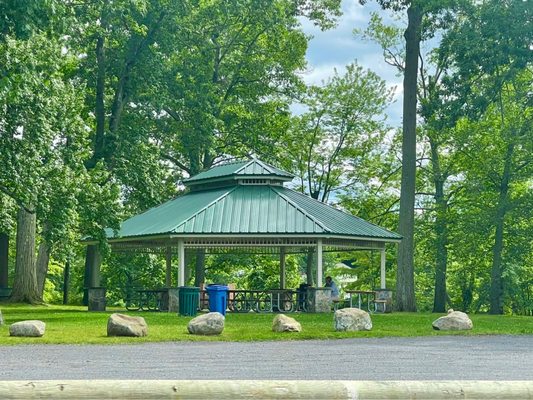 Covered Picnic tables for a quiet meal outdoors