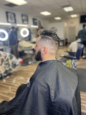 Bald fade comb- over