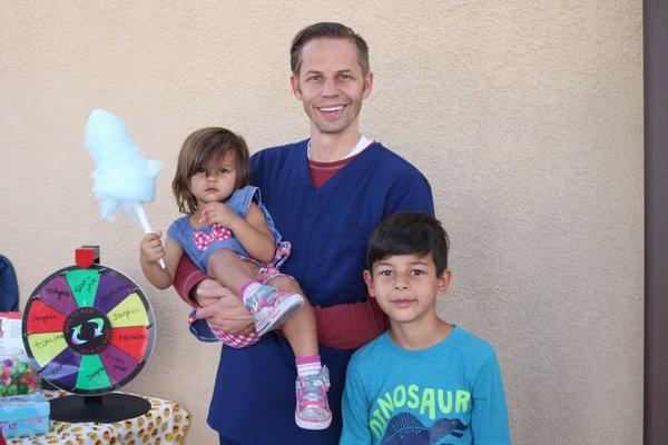 Dr. Jones with 2 of his children.