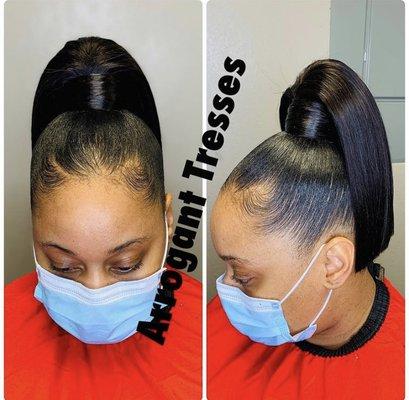 Blunt Cut Ponytail