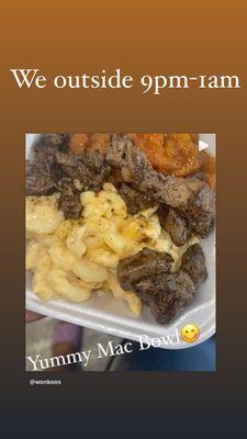 Yummy Mac bowl add steak