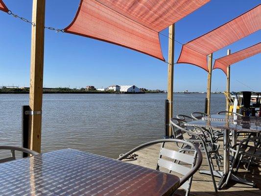 Seating in The Well (bar atmosphere on the water)