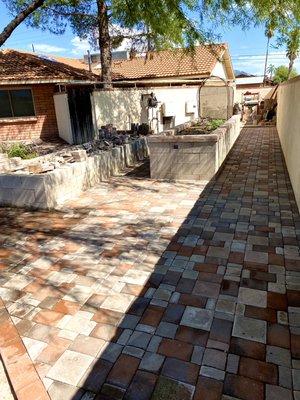 Large backyard paver job.